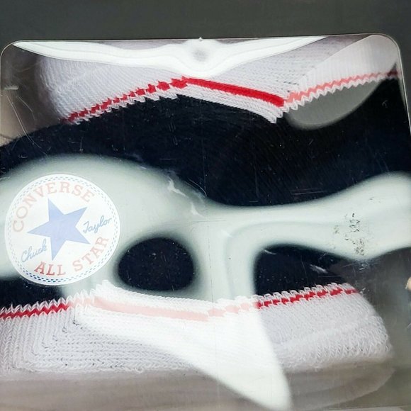 Converse Chuck Taylor Infant Booties 2 Pack 0-6 Months  Black Ivory 9002386-001 - Picture 3 of 5